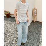 細ボーダーフィットTシャツ | aimoha | 詳細画像7