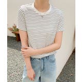 細ボーダーフィットTシャツ | aimoha | 詳細画像8