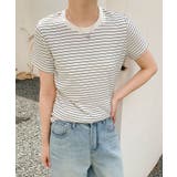 細ボーダーフィットTシャツ | aimoha | 詳細画像9