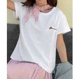 ホワイト | シンプル刺繍ロゴTシャツ | aimoha