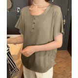 ダークベージュ | ヘンリーネック半袖Tシャツ | aimoha 