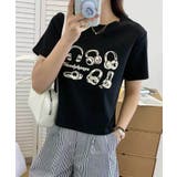 ヘッドホン柄プリントTシャツ | aimoha  | 詳細画像3 