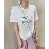 ハートプリント クルーネックTシャツ | aimoha | 詳細画像11