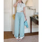 折り返し配色ヘムイージーワイドパンツ | aimoha  | 詳細画像13 