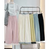 折り返し配色ヘムイージーワイドパンツ | aimoha  | 詳細画像3 