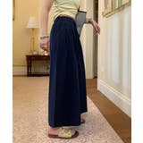 ネイビー | ハイウエストフレアワイドパンツ | aimoha 