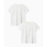 ホワイト | 立体リボン花一輪デザインTシャツ | HOOK