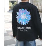 ブラック | HOOK original ポップマーガレットバックプリントロンTEE | HOOK