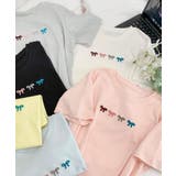 マルチカラーリボン刺繍Tシャツ | aimoha | 詳細画像5