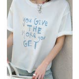 ライトグレー | 英字ロゴプリントルーズTシャツ | aimoha