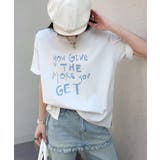 ホワイト | 英字ロゴプリントルーズTシャツ | aimoha