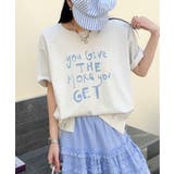 英字ロゴプリントルーズTシャツ | aimoha | 詳細画像4