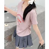 パープル | VネックチェリーTシャツ | aimoha