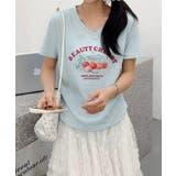 VネックチェリーTシャツ | aimoha | 詳細画像3