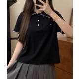 配色ステッチ ポロカラートップス | aimoha | 詳細画像16