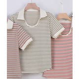 ライトグリーン | ボーダー クルーネックTシャツ | aimoha
