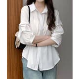 ウエストゴムデザイン シャーリングシャツブラウス | aimoha | 詳細画像9
