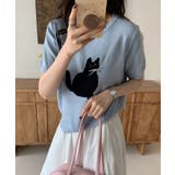 黒猫モチーフ刺繍ニットTシャツ | aimoha | 詳細画像15