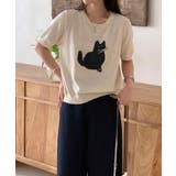 黒猫モチーフ刺繍ニットTシャツ | aimoha | 詳細画像29