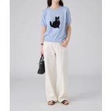 黒猫モチーフ刺繍ニットTシャツ | aimoha | 詳細画像4