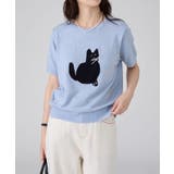黒猫モチーフ刺繍ニットTシャツ | aimoha | 詳細画像6