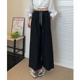 ブラック | フレアリラックスワイドパンツ | aimoha