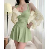 ライトグリーン | ワンピース水着(シアーカーディガン付き) | aimoha