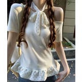 ワンショルダードット柄フリルトップス Jasmine Grandiflorum | aimoha | 詳細画像10