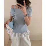 ワンショルダードット柄フリルトップス Jasmine Grandiflorum | aimoha | 詳細画像4