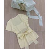 イエロー | ベーシックバックオープンTシャツ Jasmine Grandiflorum | aimoha