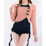 ピンク | かわいいガーリー水着2点セット | aimoha 