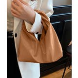 ブラウン | 【B.A.G.】ギャザー風デザインハンドバッグ | aimoha 