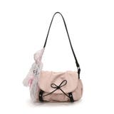 ピンク | リボンデコレーションショルダーバッグ | aimoha