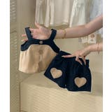 ベージュ | 【-aimoha-KIDS-】キッズ ハートポケット配色セットアップ | aimoha kids