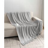 グレー | ボヘミアン風フリンジニットブランケット | aimoha 