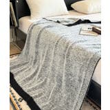 ブラック | ラグジュアリールック配色ブランケット | aimoha 