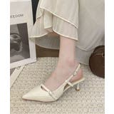 オフホワイト | 【SHOES 365】ポインテッドストラップパンプス | aimoha