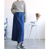 インディゴ | オリジナル ストレートデニムハイウエストロングスカート デニムスカート | aimoha