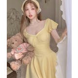 イエロー | BORA AURA フロントリボンワンピース体型カバーワンピース水着 | aimoha 