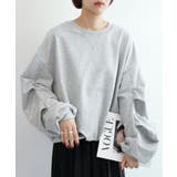 グレー | 裏毛袖タックバルーンプルオーバー | aimoha 