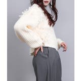 モヘアタッチループフリンジ使いニット | aimoha | 詳細画像1