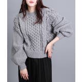 グレー | モヘアタッチループフリンジ使いニット | aimoha