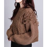 ブラウン | モヘアタッチループフリンジ使いニット | aimoha