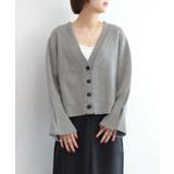 グレー | 7GPBT重ねリブVネックカーディガン | aimoha