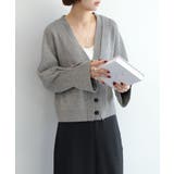 7GPBT重ねリブVネックカーディガン | aimoha | 詳細画像4