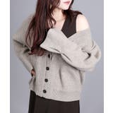 7GPBT重ねリブVネックカーディガン | aimoha | 詳細画像20