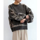 グレー | ニュアンス柄強起毛加工ニット | aimoha 