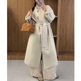 【BANICO】スタンドカラー ベルト付きウールロングコート | aimoha | 詳細画像2