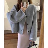 グレー | ソフトシャギーショートウールジャケット コート | aimoha