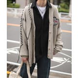 ブロックチェックハートパッチ ワッフル編みクレイジーステッチVネックカーディガン | HOOK | 詳細画像19